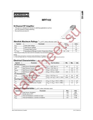 MPF102 datasheet  